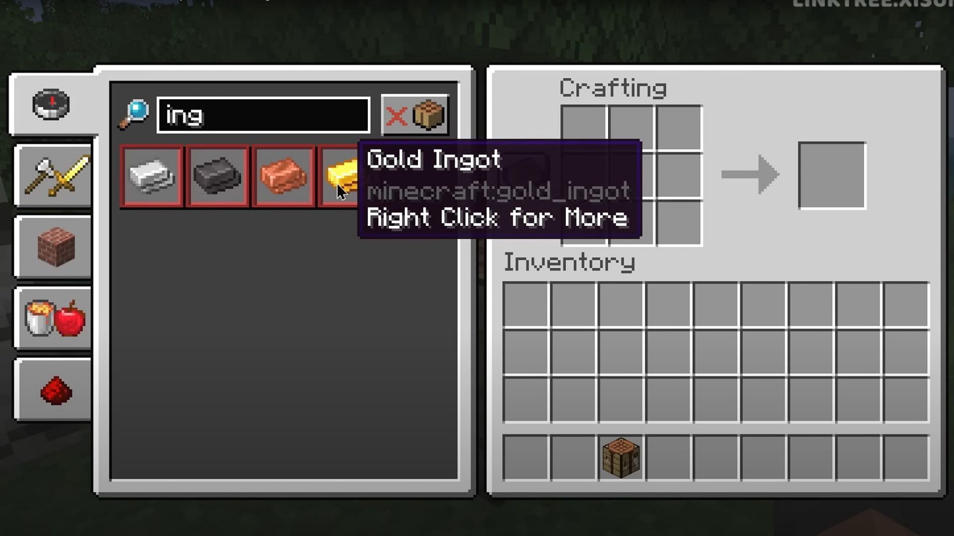 Recipe book search results (Image via Mojang Studios)