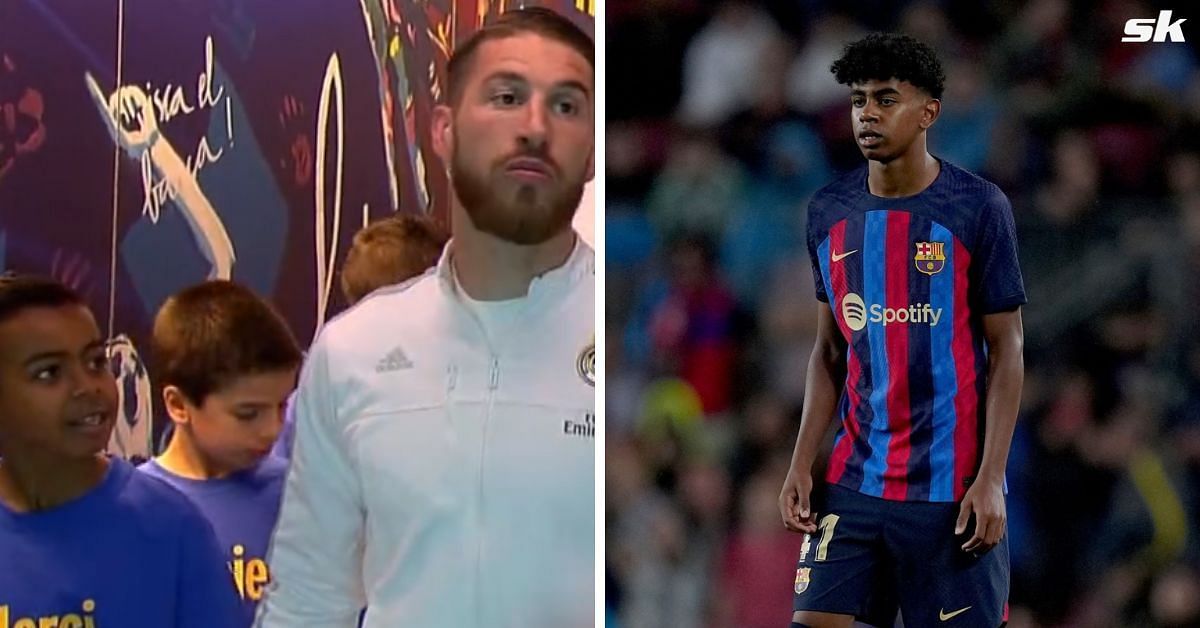 Sergio Ramos (left) and Lamine Yamal