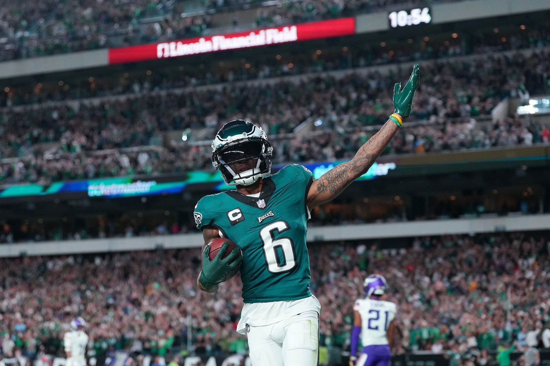 DeVonta Smith during Minnesota Vikings v Philadelphia Eagles