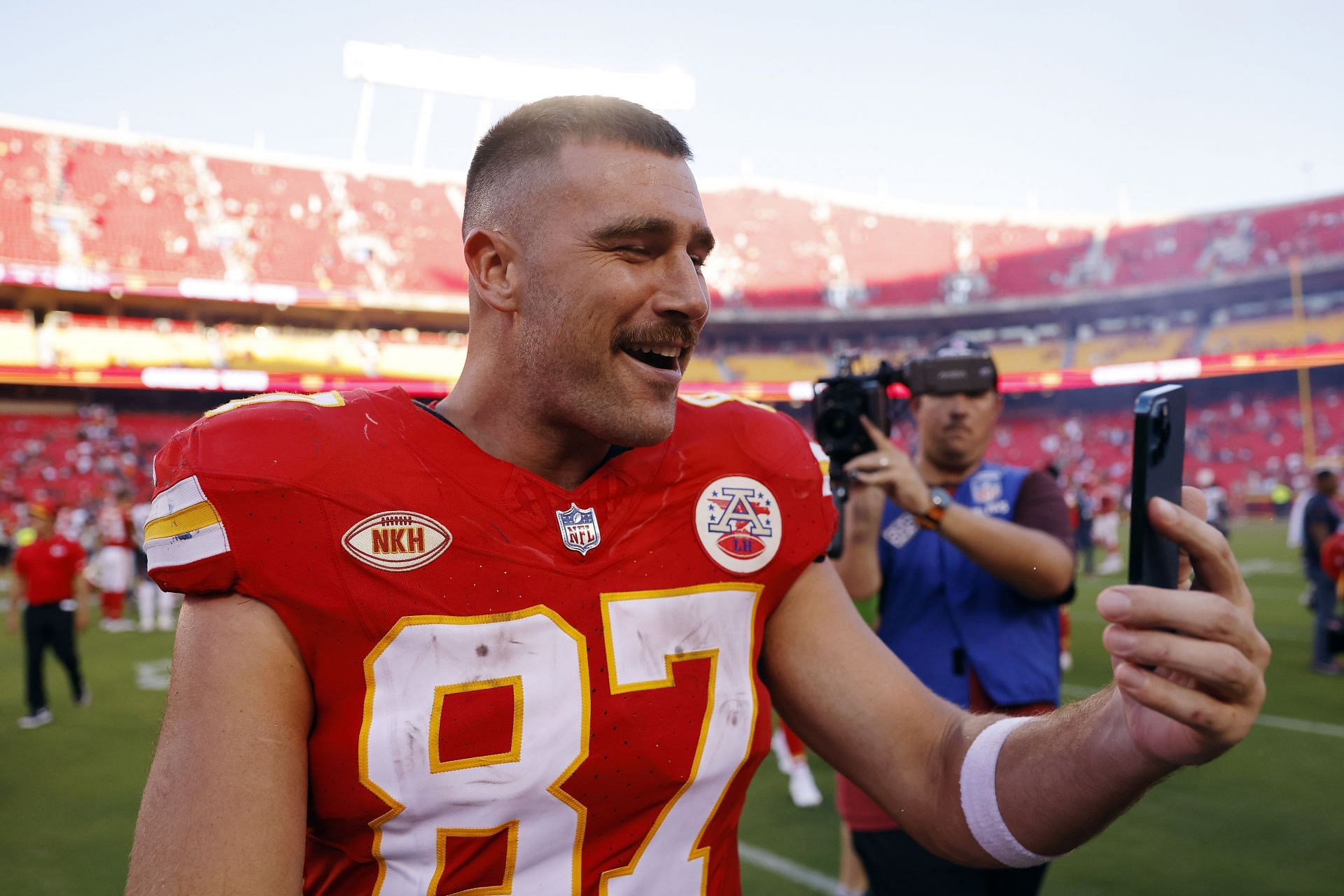 Travis Kelce during Chicago Bears v Kansas City Chiefs