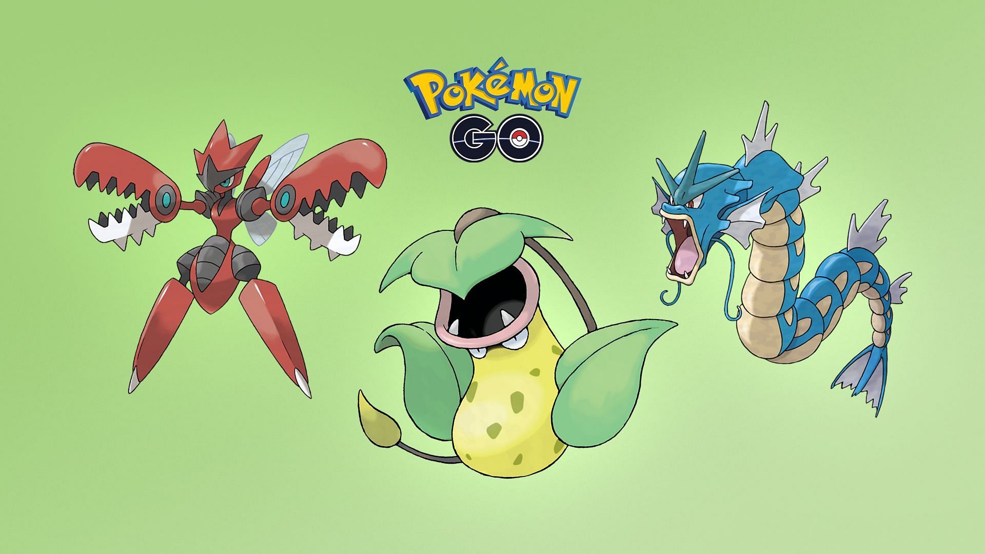 Mega Scizor, Victreebel, and Gyarados in Pokemon GO (Image via Sportskeeda)
