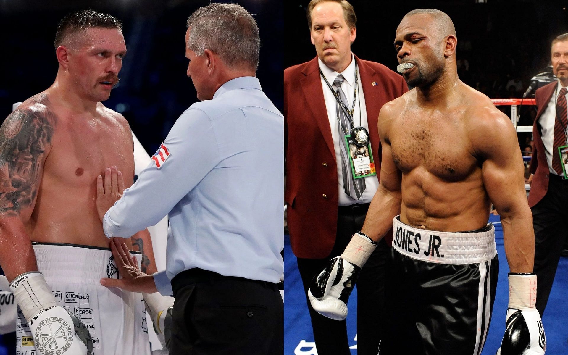 Usyk vs. Dubois (L), Jones Jr. (R) [Images via Getty]