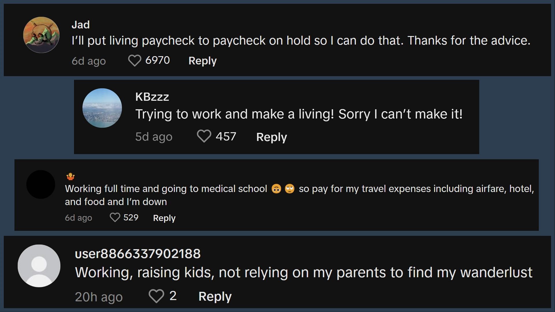 Netizens gave a long list of reasons as to why they couldn&#039;t &quot;just book a freaking flight&quot; (Image via TikTok)