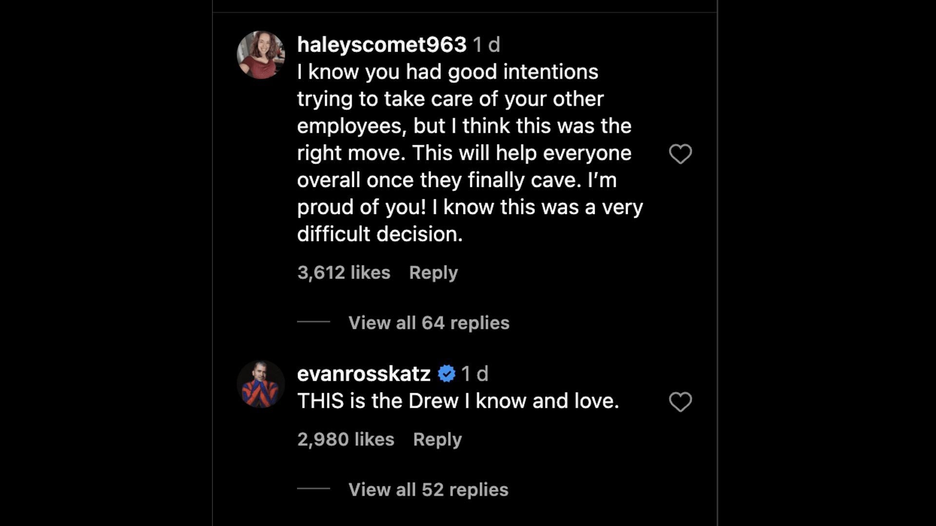 Netizens applauded Drew as she declared that she would be pausing the production of her show until the WGA strike ends. (Image via Instagram)