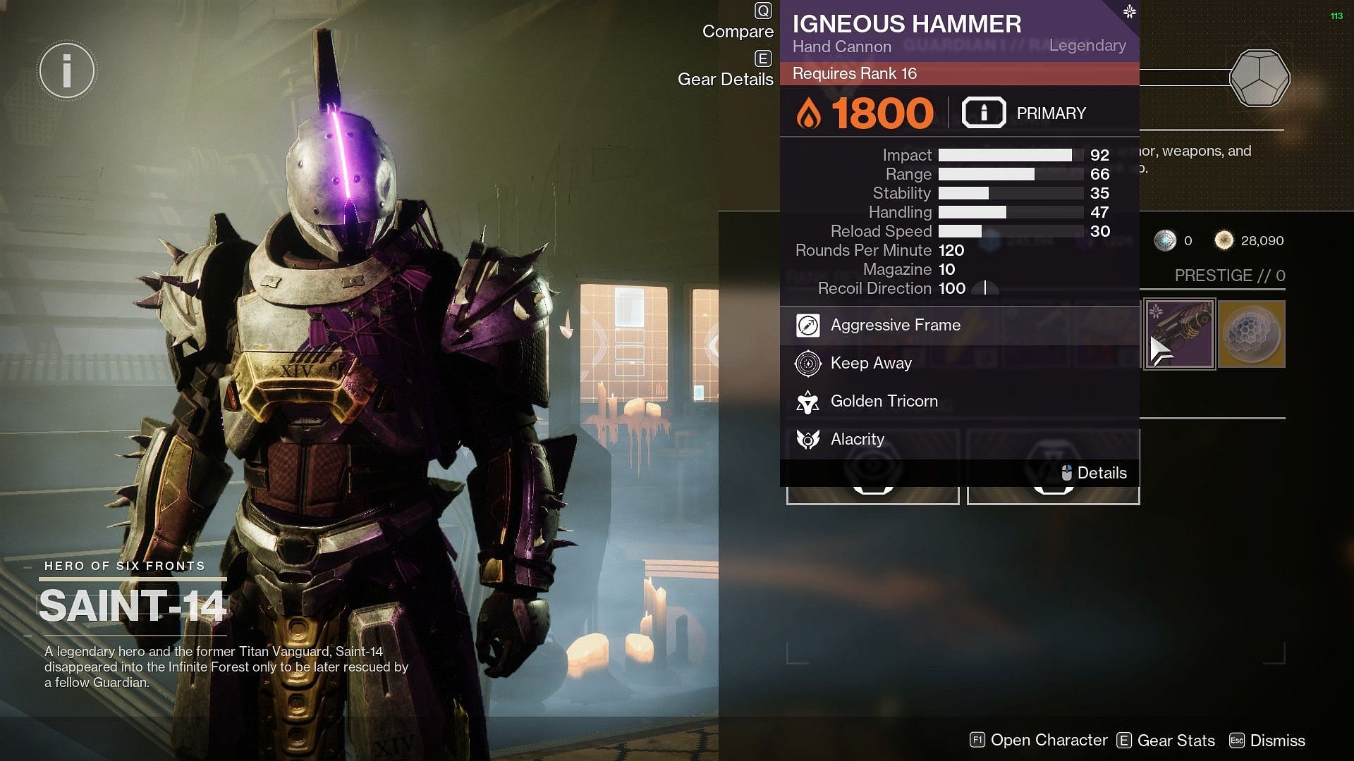 Igneous Hammer curated version (Image via Bungie)