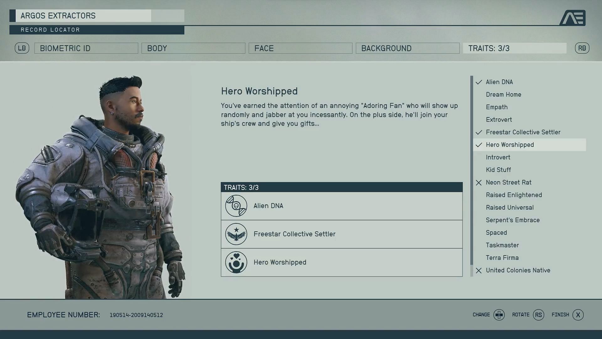 The character creator menu of Starfield (Image via Bethesda)