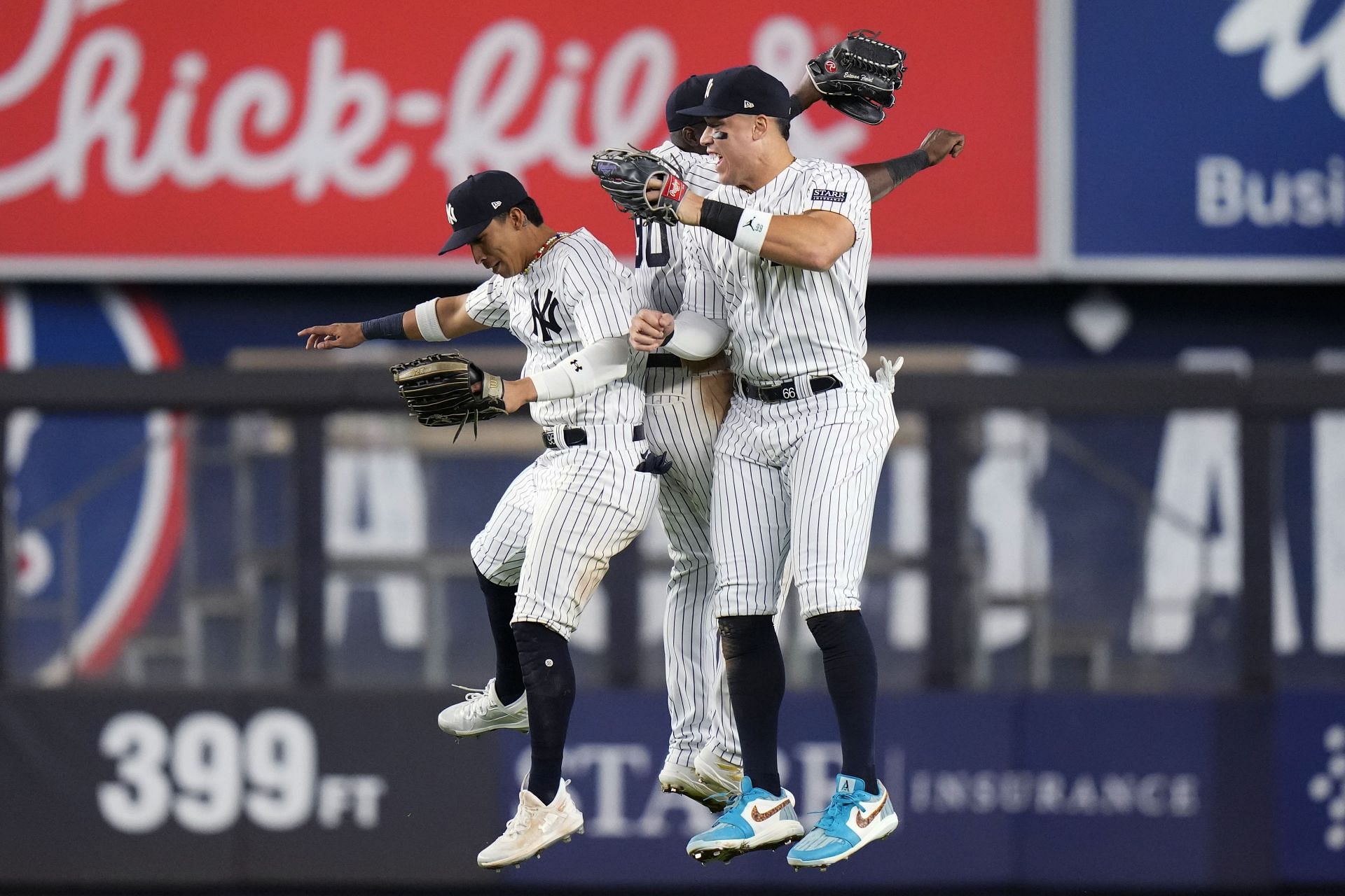 The Yankees are battling the weather