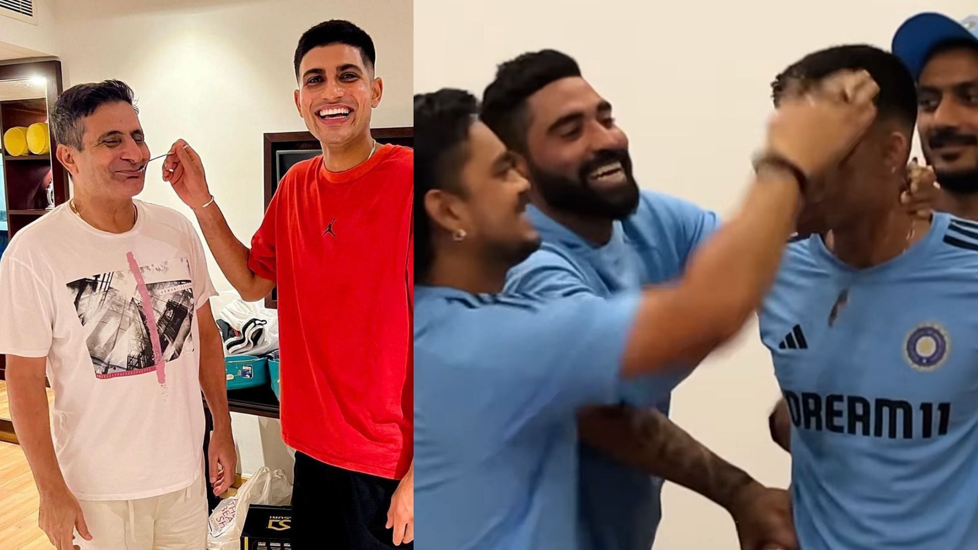 Snippets from photos and videos posted by Shubman Gill on Instagram
