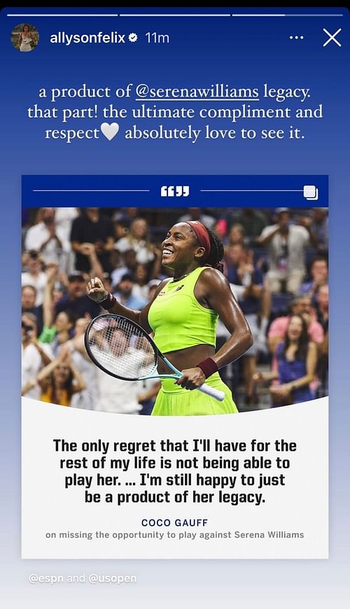 Allyson Felix praised Coco Gauff