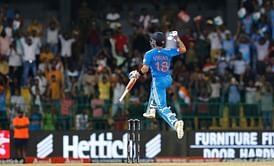 [WATCH] Virat Kohli jumps in celebration upon reaching his 47th ODI hundred in India vs Pakistan Super 4 match