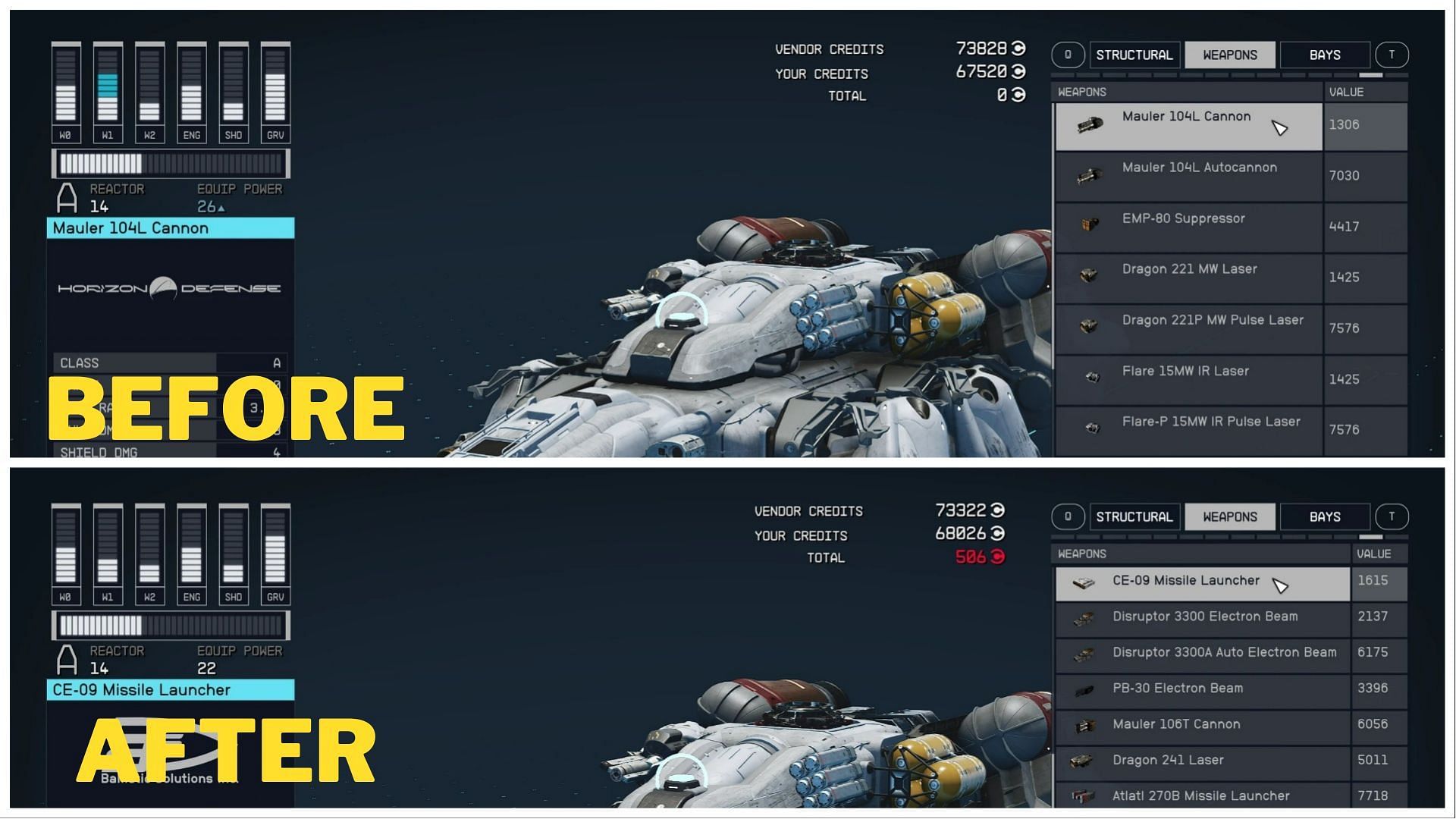How the Ship Builder UI makes a difference (Image via Sportskeeda)