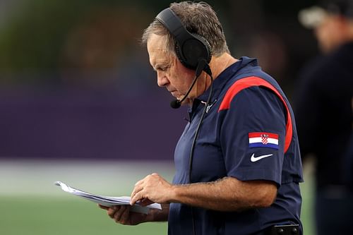 Bill Belichick at Philadelphia Eagles v New England Patriots