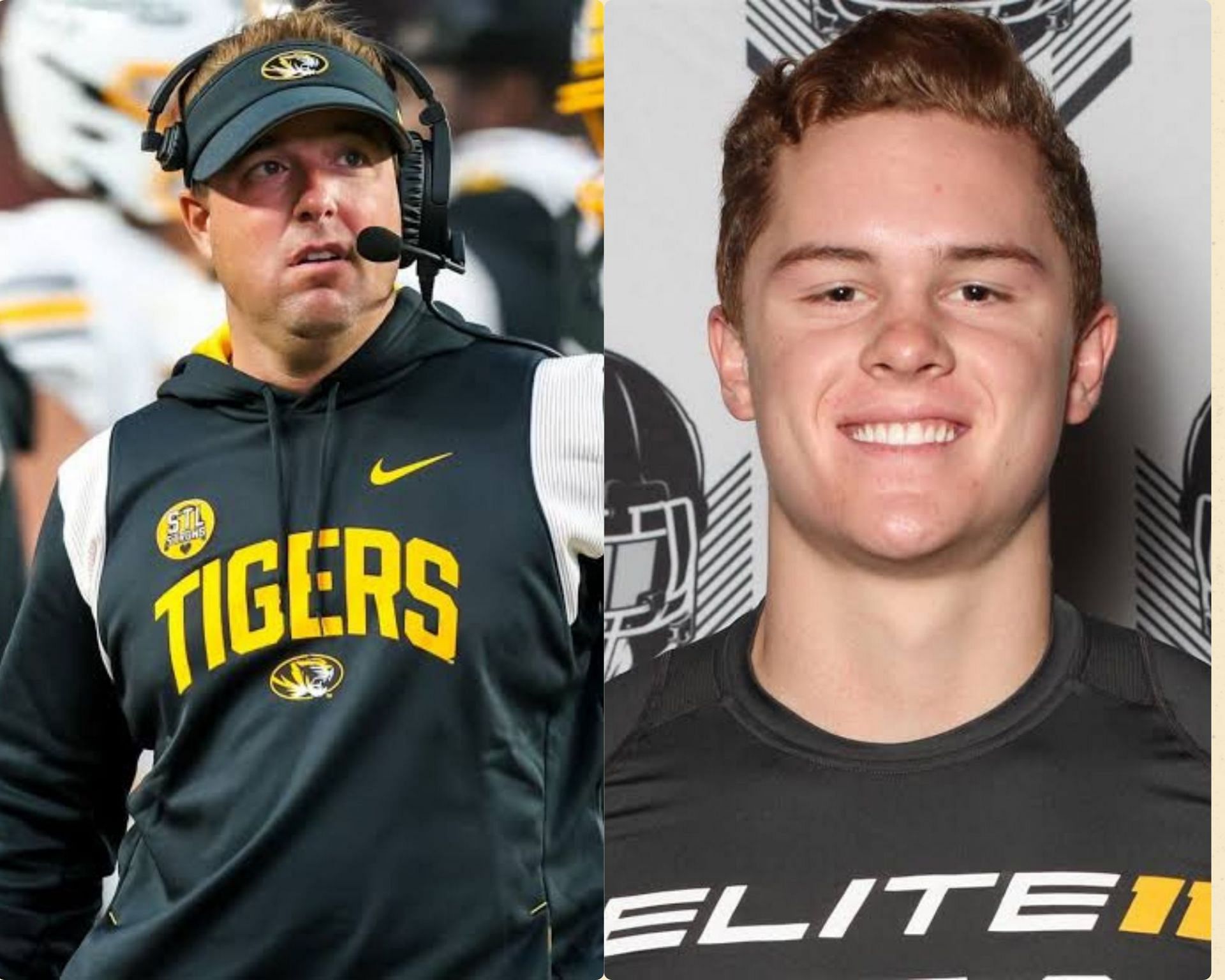 Mizzou Tigers head coach, Eli Drinkwitz and his starting quarterback, Brady Cook