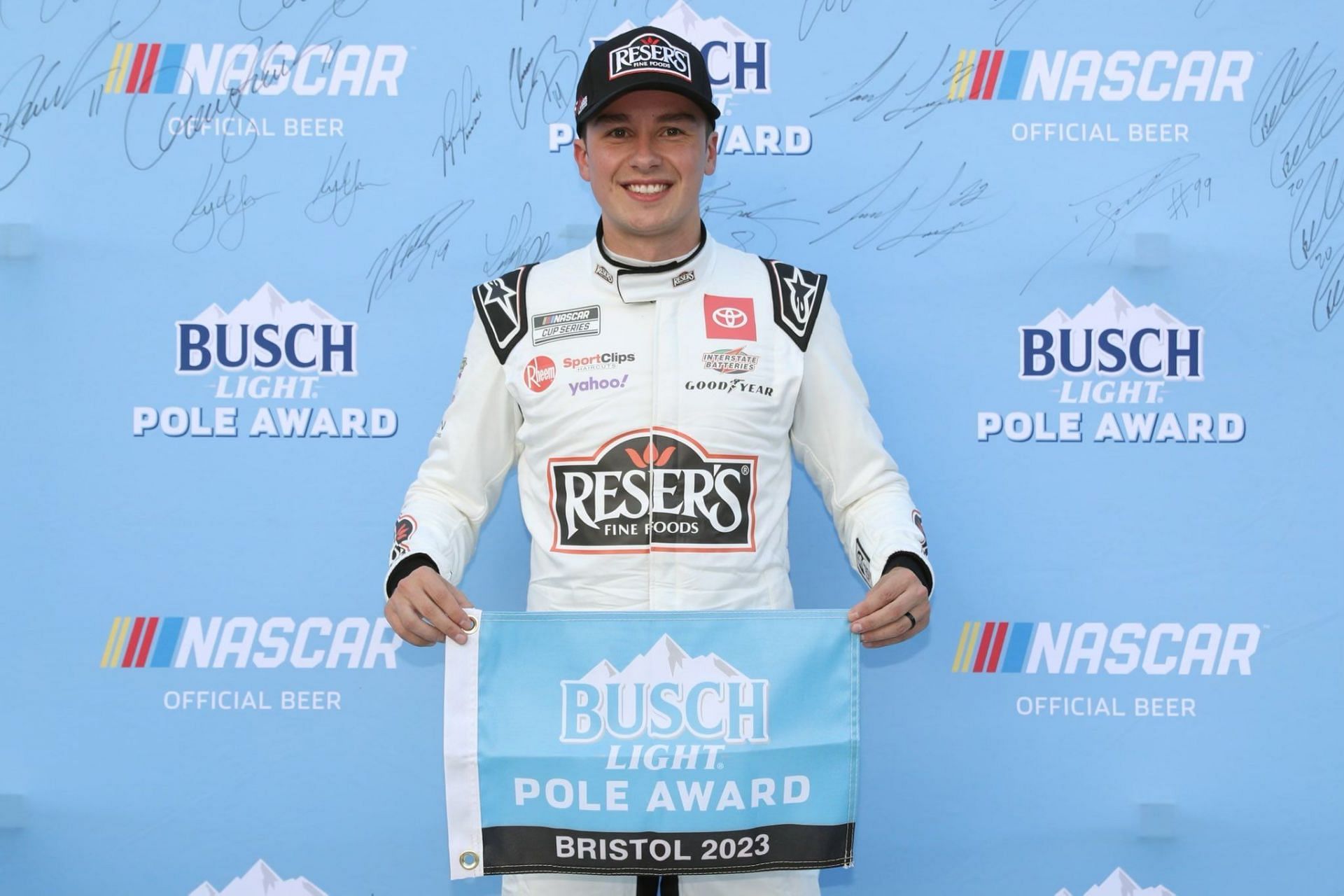 Christopher Bell following his pole finish in the Bristol Motor Speedway qualifying