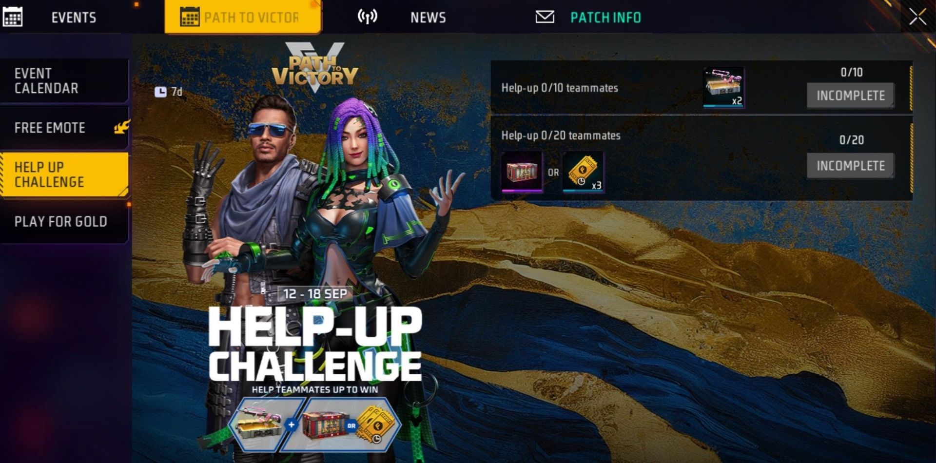 Help-Up Challenge इवेंट (Image via Garena)