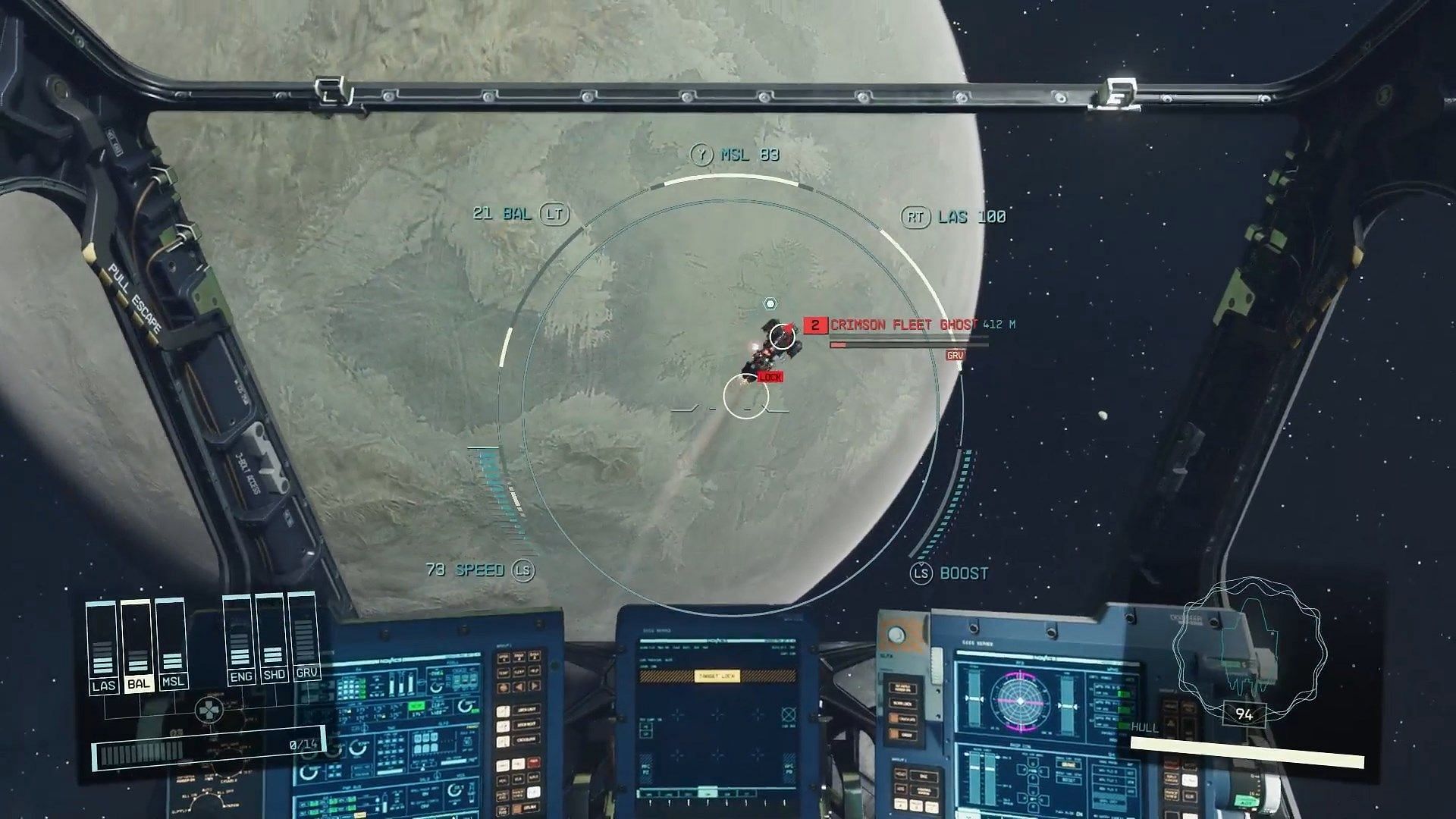 You can use multiple weapons during the dogfight in space (Image via Bethesda)