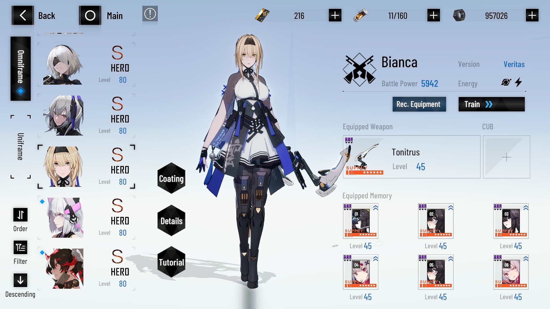 Bianca&#039;s Veritas frame is definitely one of the topmost DPS in the game (Image via Kuro Game)