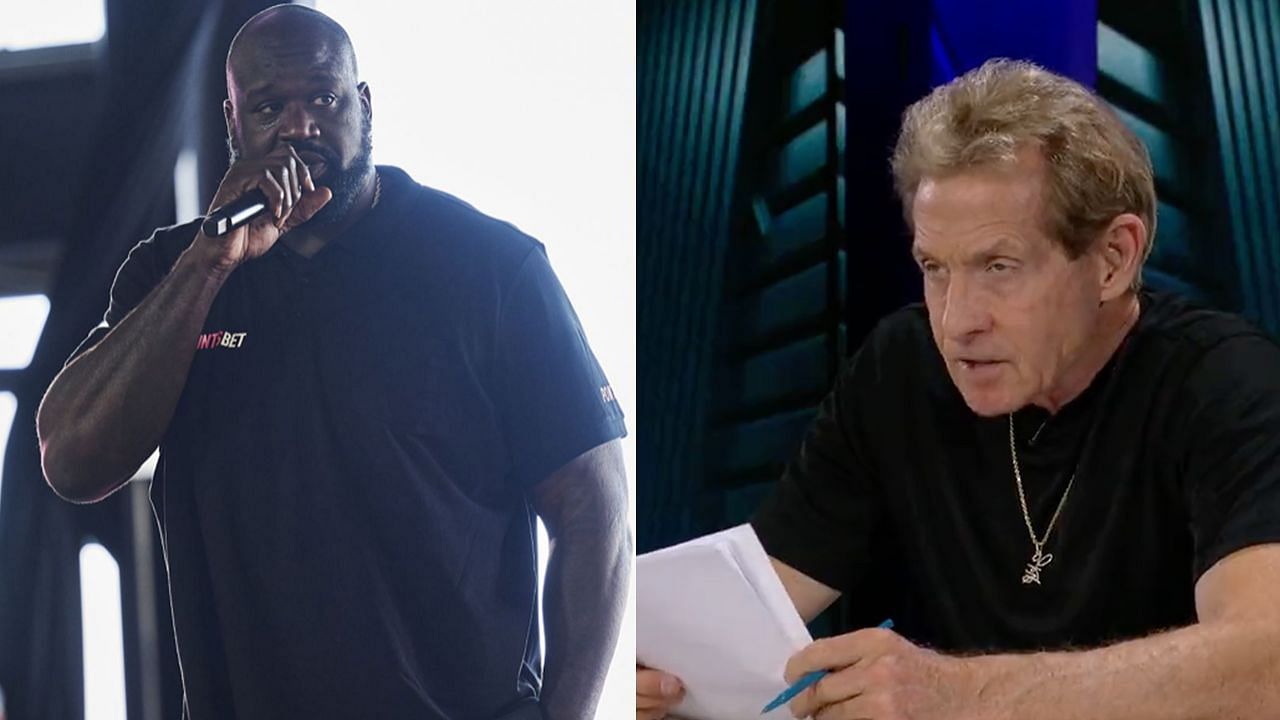 Skip Bayless (R) takes aim at Shaquille O