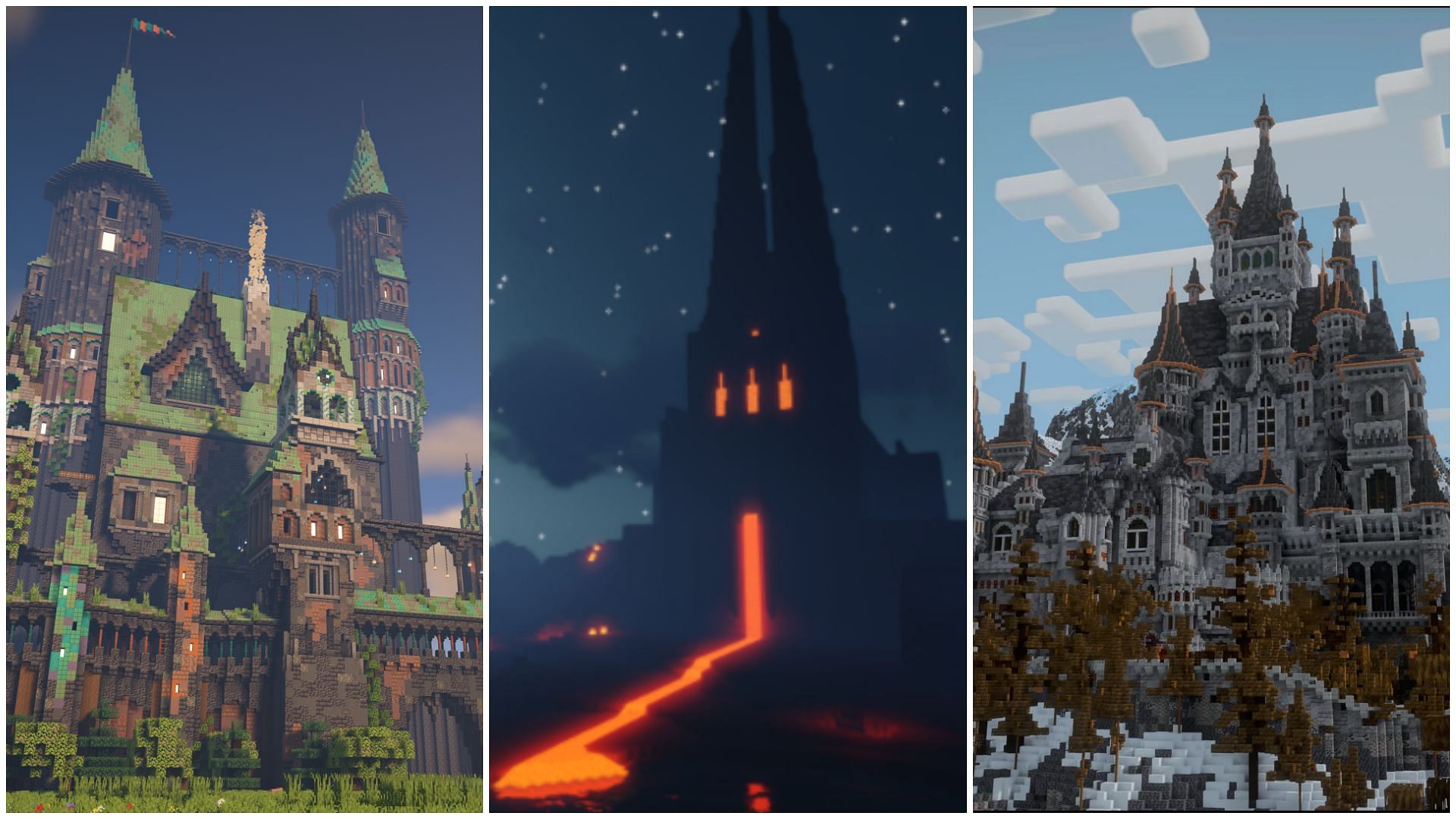 There are loads of castle designs Minecrafters can build in the game (Image via Sportskeeda)