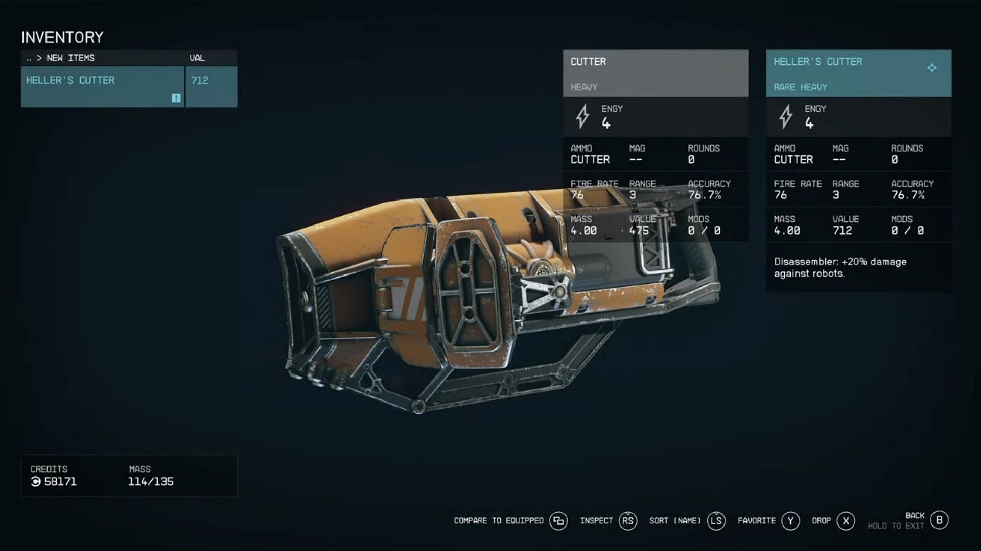 Heller&#039;s Cutter is a rare heavy cutter weapon (Image via Bethesda)