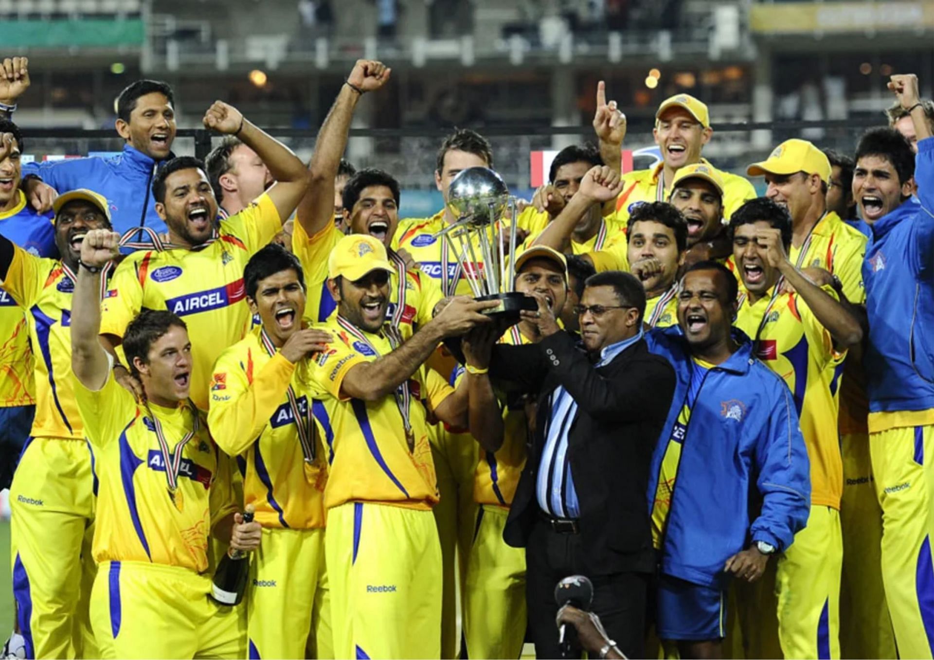 Chennai Super Kings (CSK) pulled off the double of both the IPL and the CLT20 in 2010 (Picture Credits: AFP).