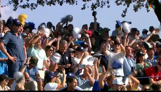 WATCH: Fans wave hats in support of Patrick Cantlay's hatless stance over Ryder Cup compensation