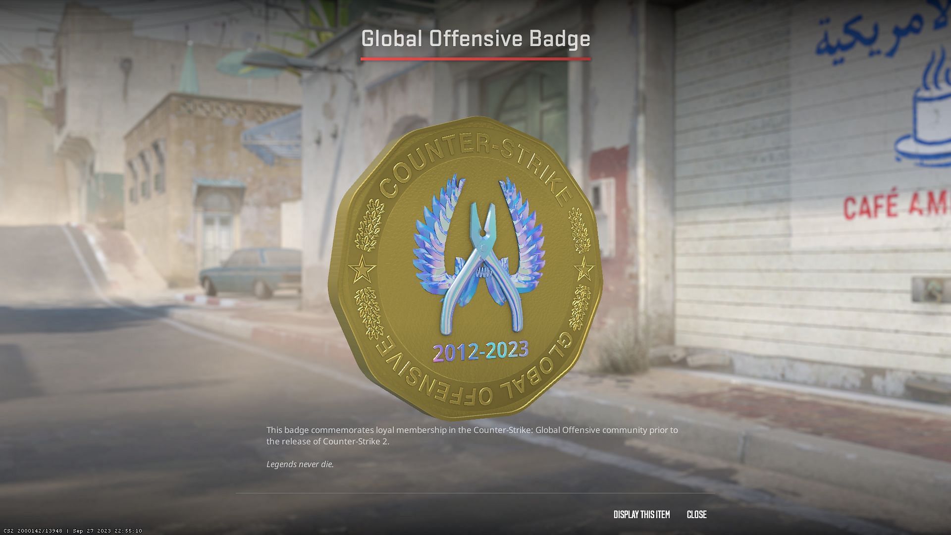 Global Offensive badge in CS2 (Image via Valve)