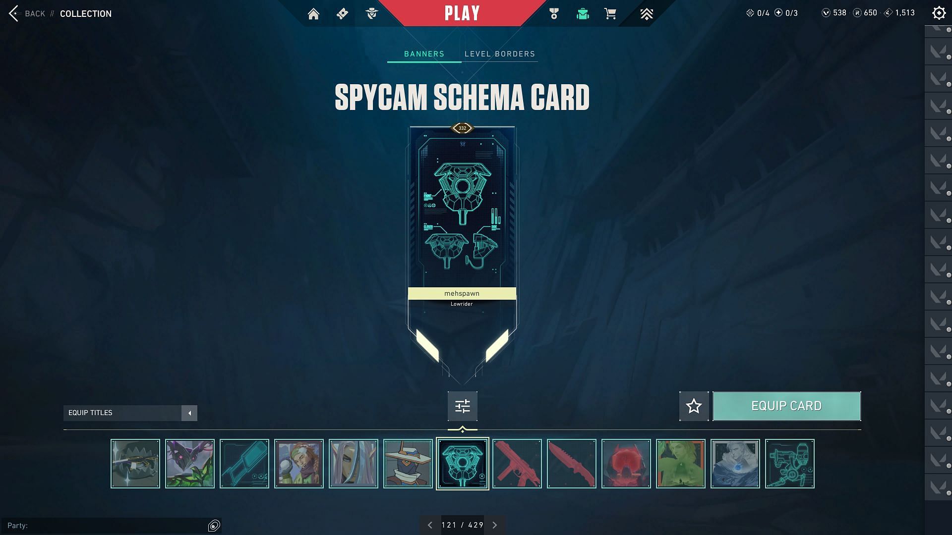 Spycam Schema Player Card (Image via Riot Games)