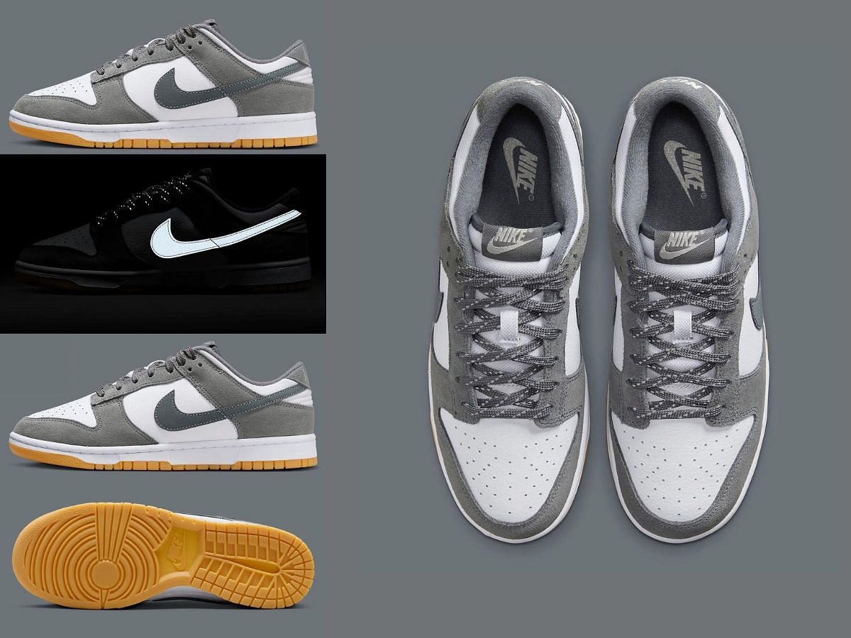 The upcoming Nike Dunk Low &quot;Grey Suede&quot; sneakers come clad in a classic two-toned makeover (Image via Sportskeeda)
