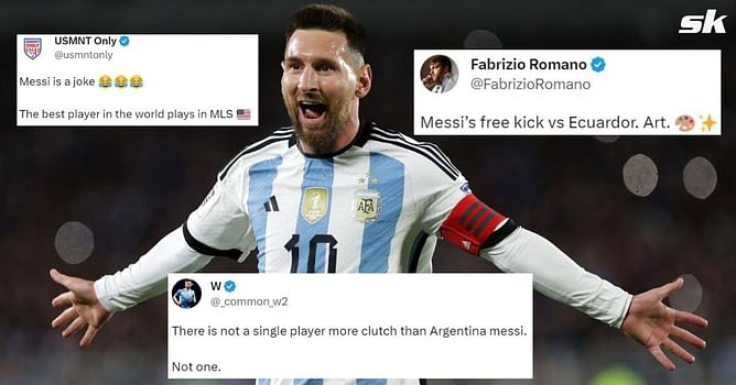“Not a single player more clutch than Argentina Messi” – Twitter explodes as Lionel Messi free-kick helps Argentina beat Ecuador in WC qualifiers