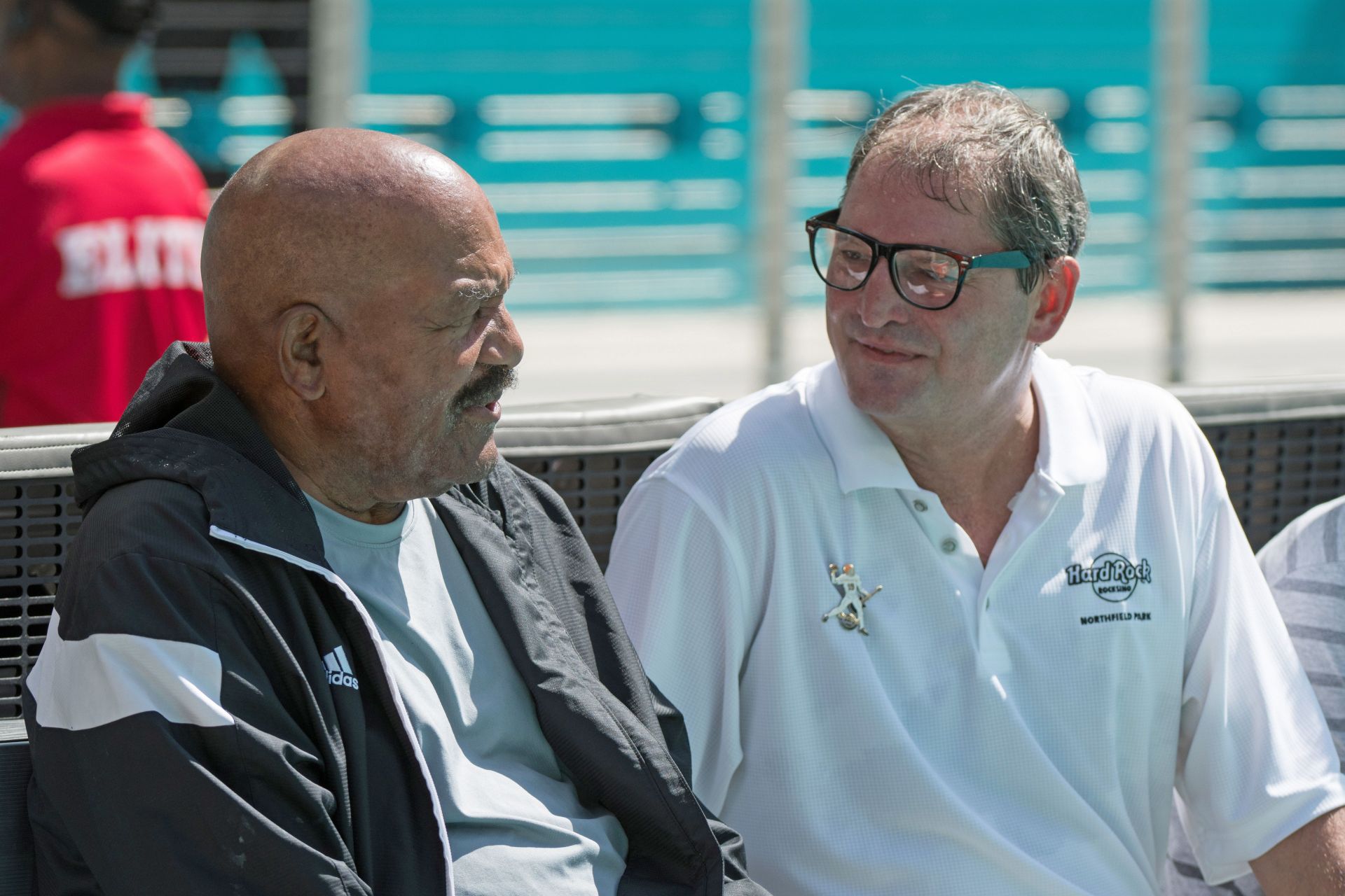 Bernie Kosar, right, with the late Jim Brown