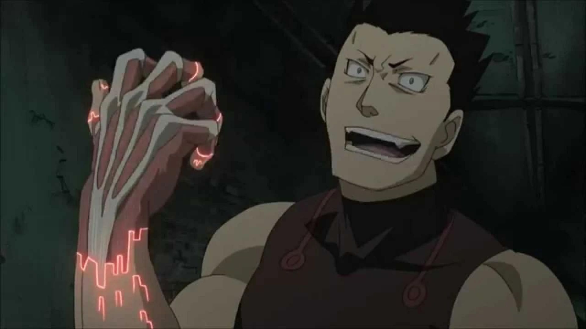 Greed as seen in Fullmetal Alchemist: Brotherhood (Image via BONES)