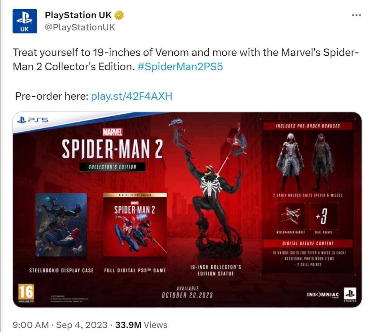 PlayStation UK&#039;s tweet (Image via Twitter/@PlayStationUK)