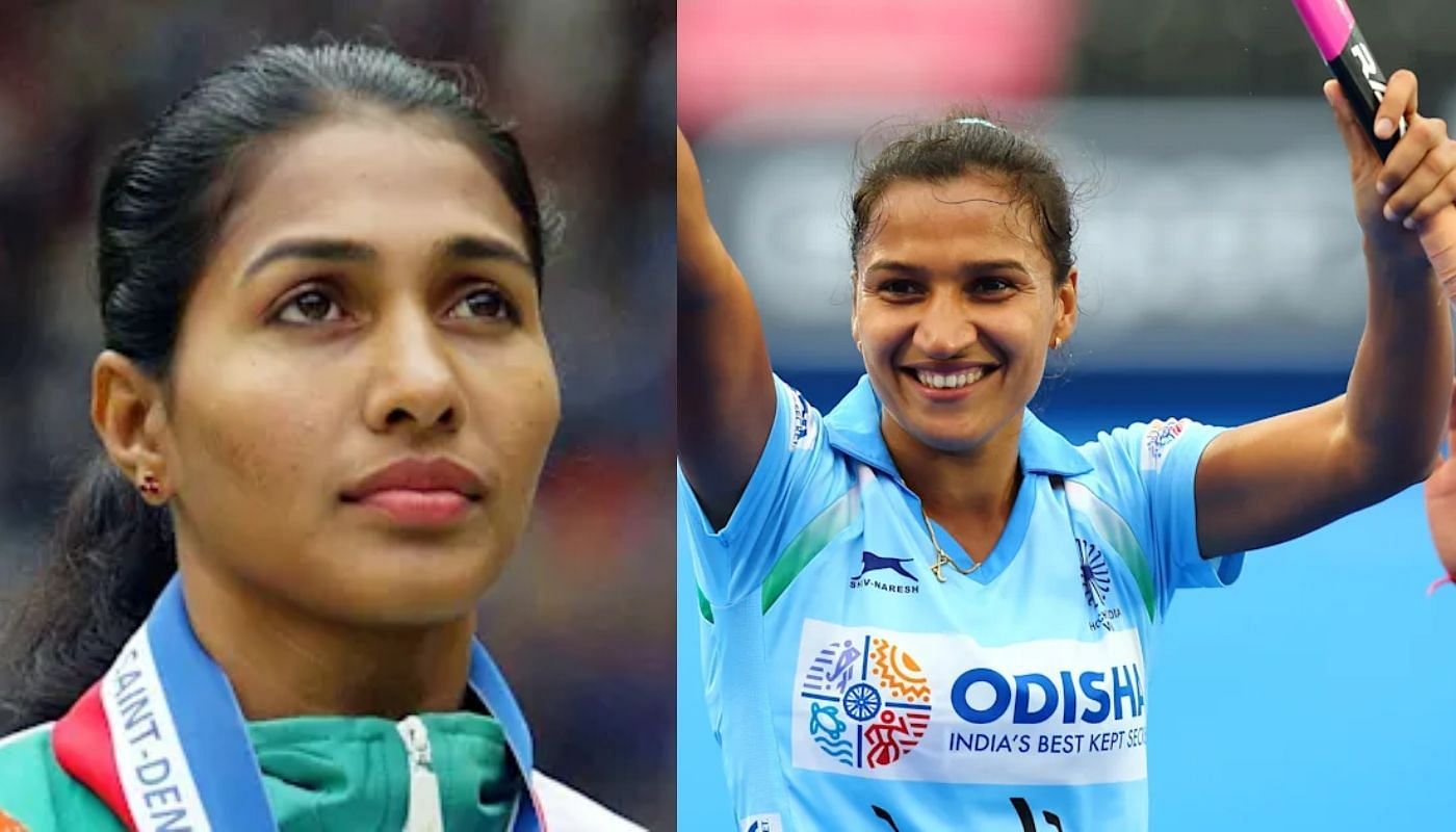 Indian athletes Anju Bobby (left) and Rani Rampal (right) (Image via Olympics.com)