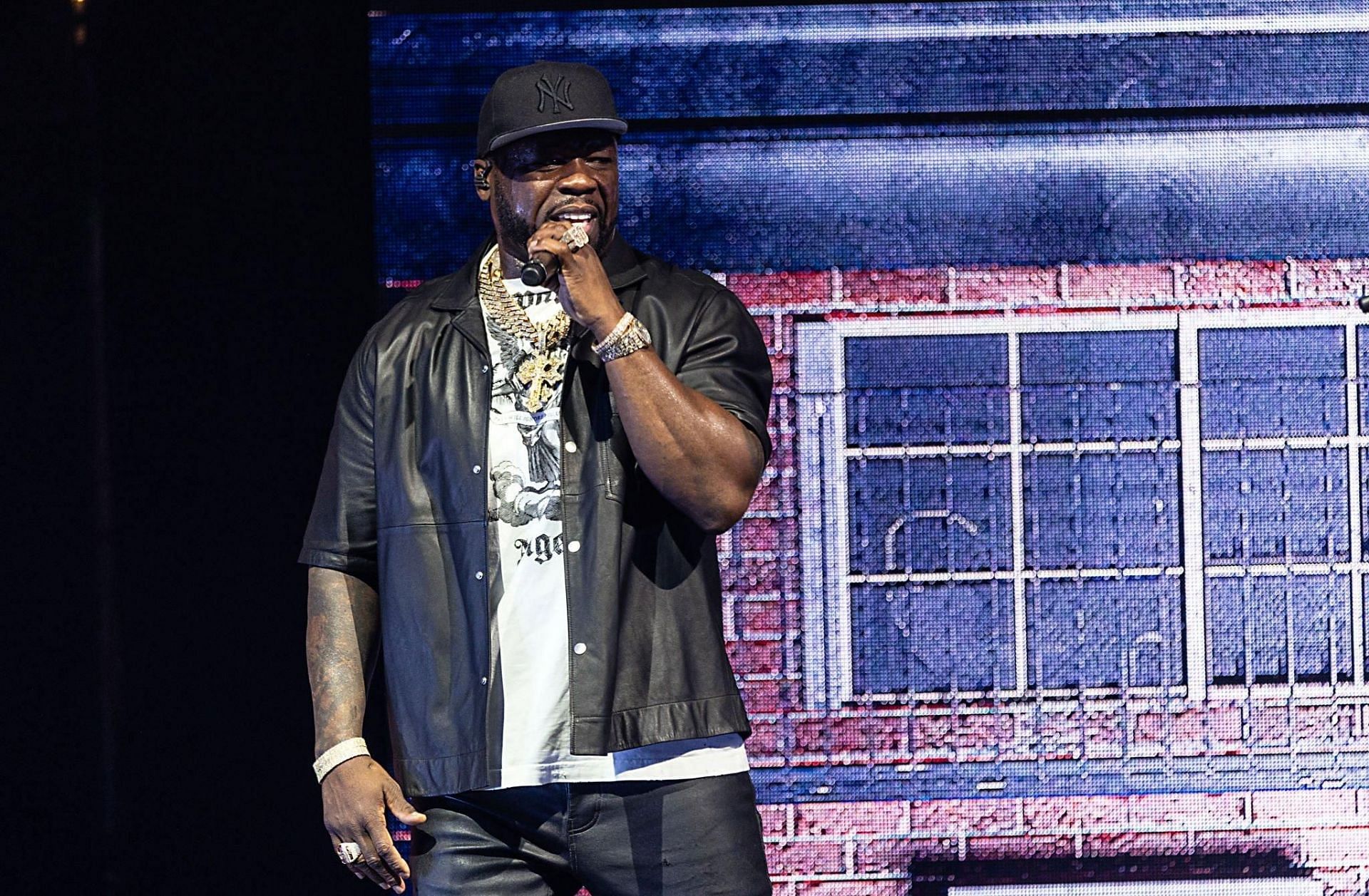 50 Cent at the PNC Music Pavilion in Charlotte, North Carolina on August 16, 2023 (Image via Getty Images)