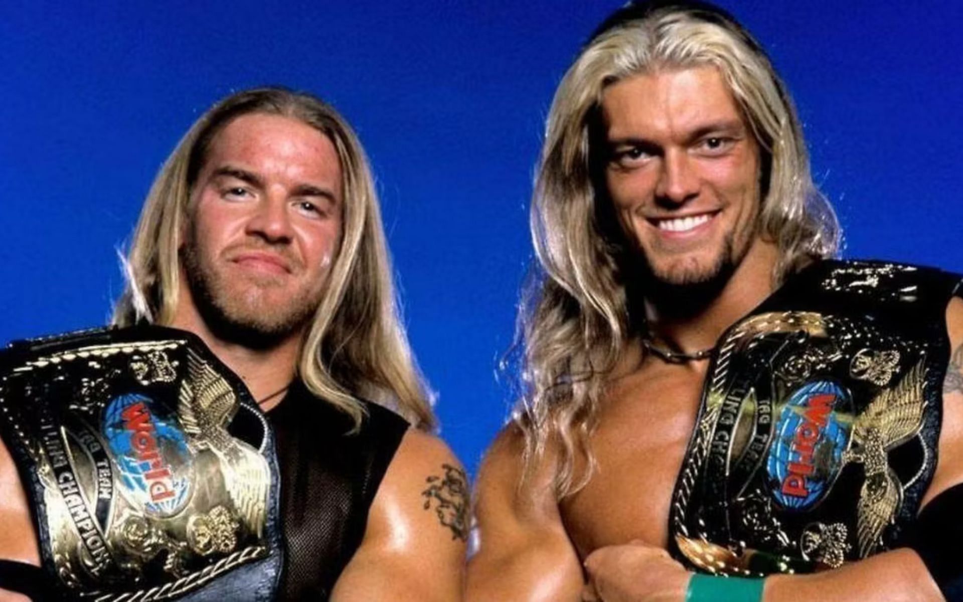 Seven-time WWE Tag Team Champions Edge and Christian.