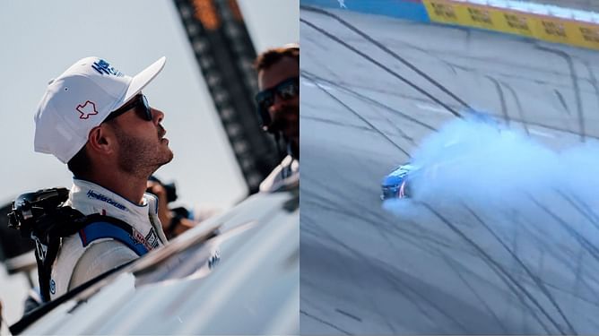 Watch: Kyle Larson spins after contact with Bubba Wallace in the Texas playoff race