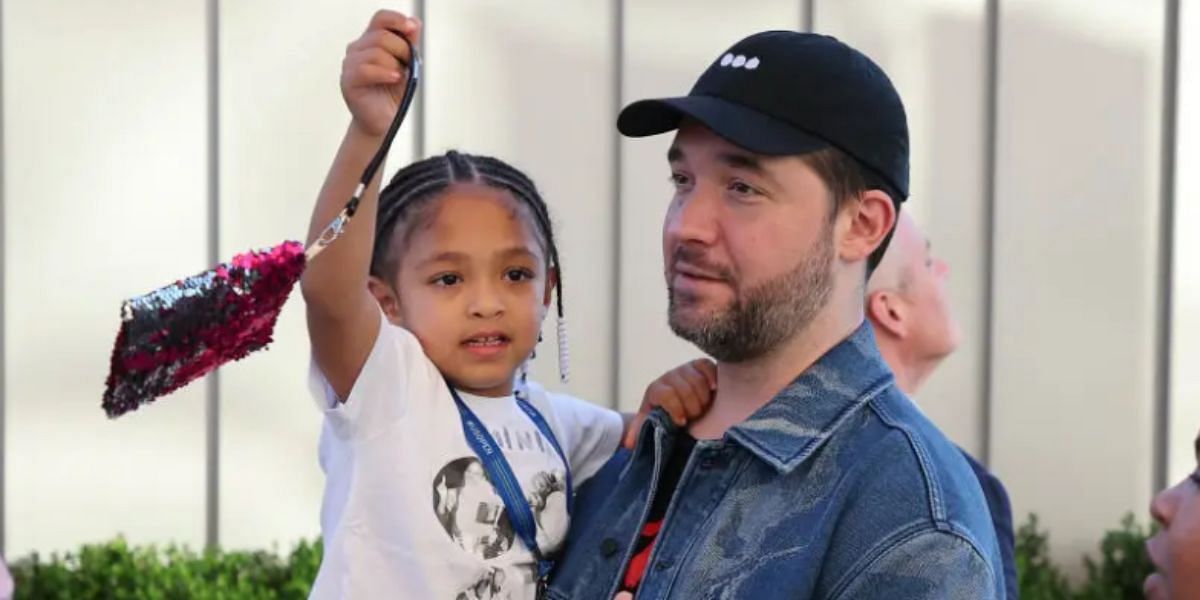 Serena Williams&#039; husband Alexis Ohanian with daughter Olympia.