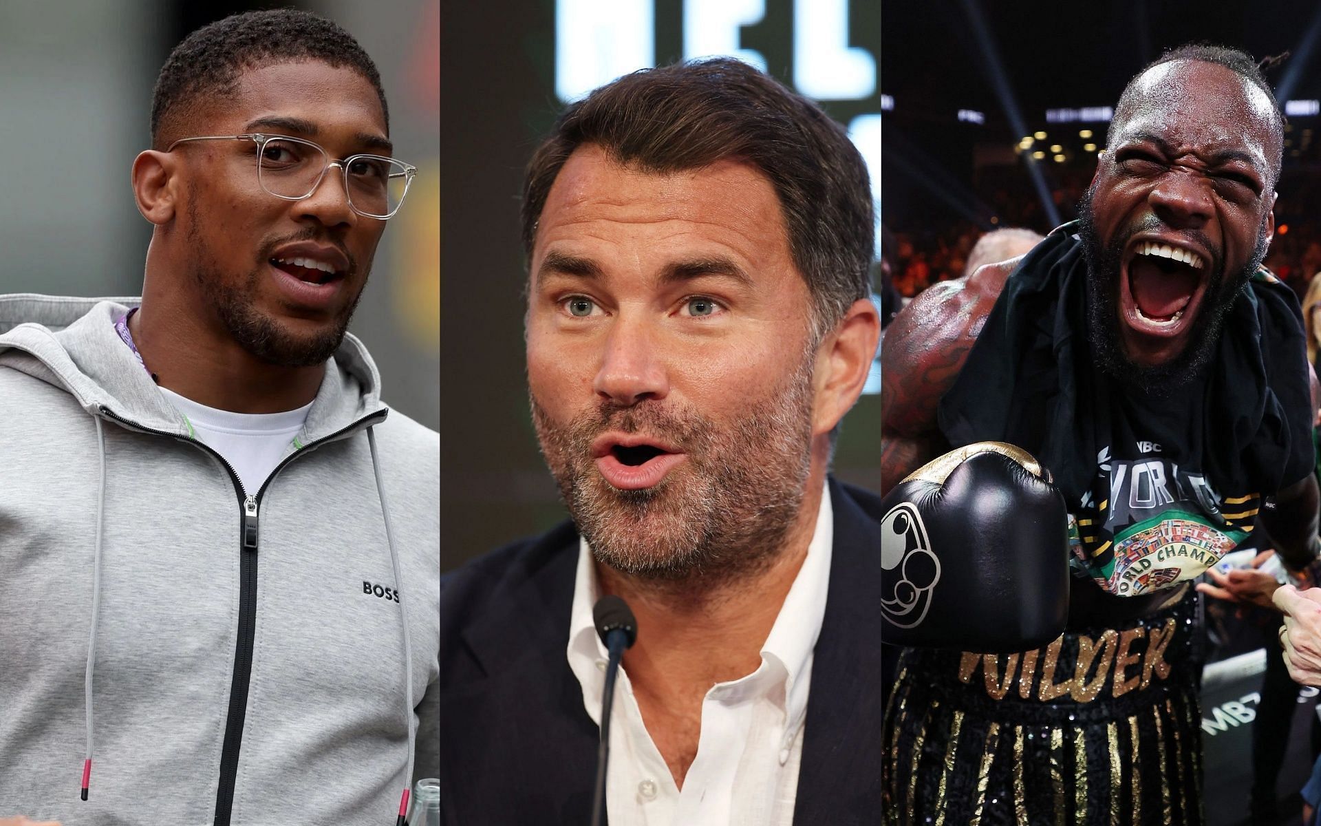 Joshua (L), Hearn (M), Wilder (R) [Images from Getty].