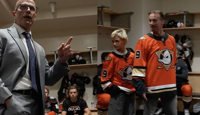 VIDEO: Drew Brees tries firing up Anaheim Ducks players ahead of preseason tie, team loses 4-3