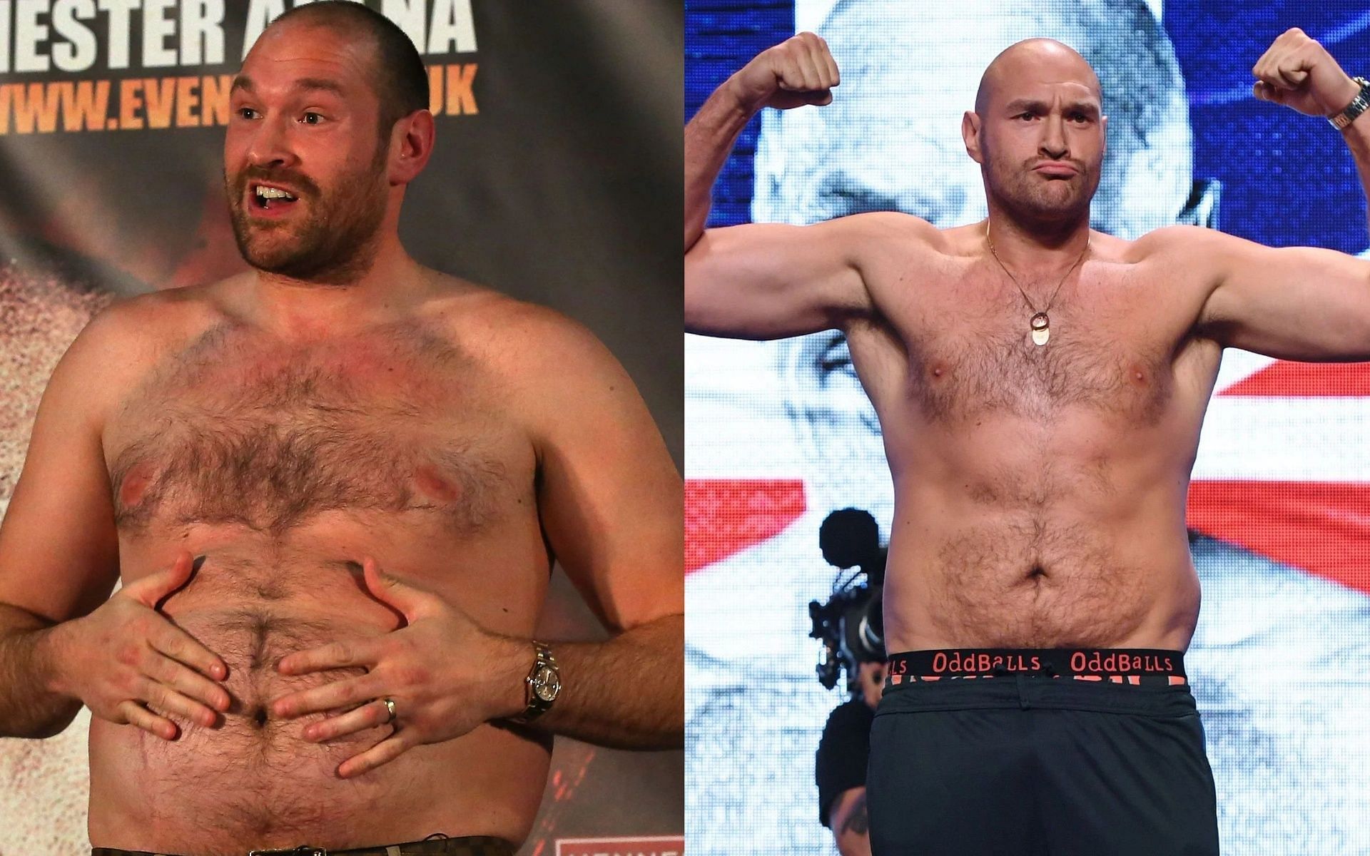 Tyson Fury has had quite the body transformation. [Images via Getty]