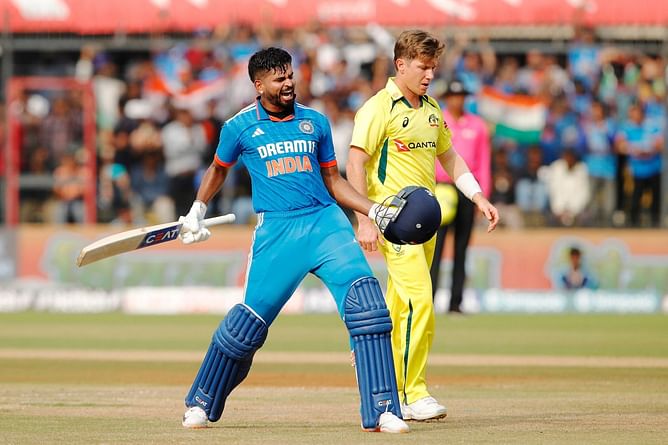 [Watch] Shreyas Iyer roars after his century against Australia in 2nd ODI in Indore