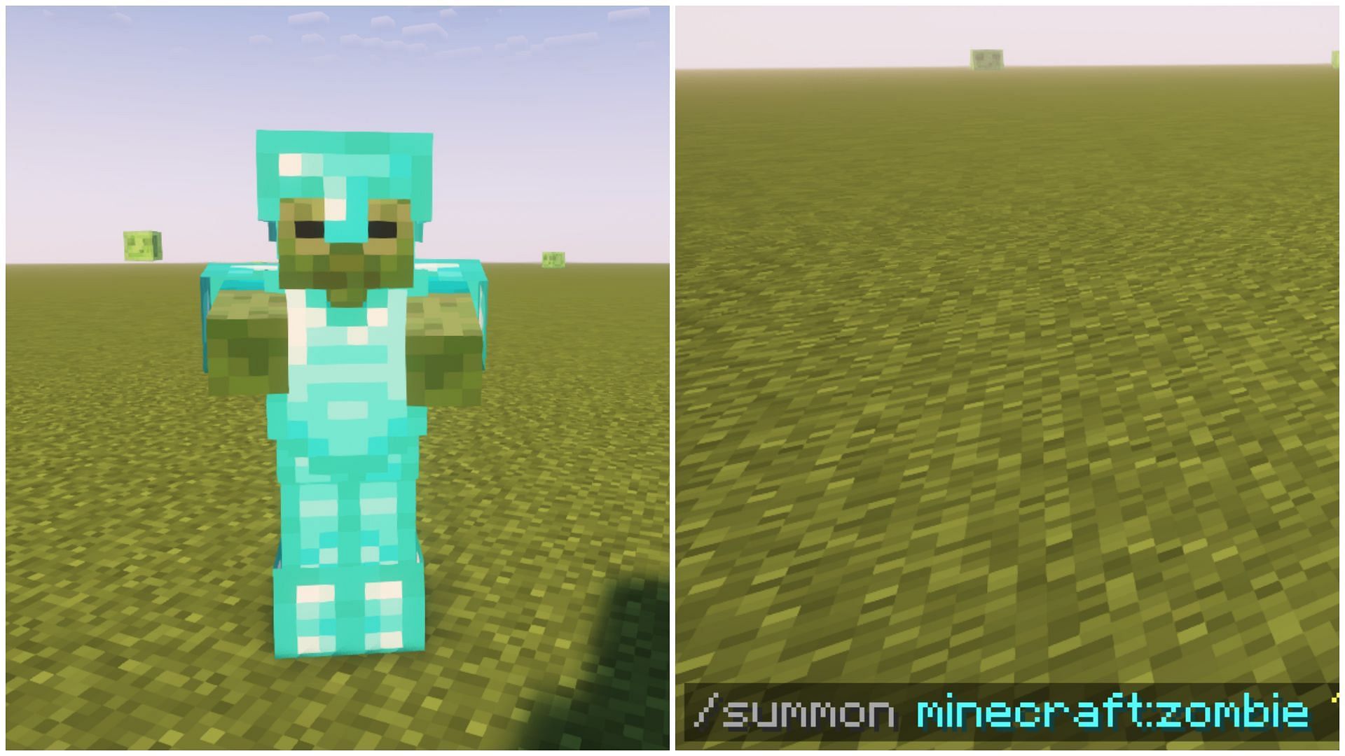 Players can summon any Minecraft mob with any kind of armor through commands (Image via Sportskeeda)