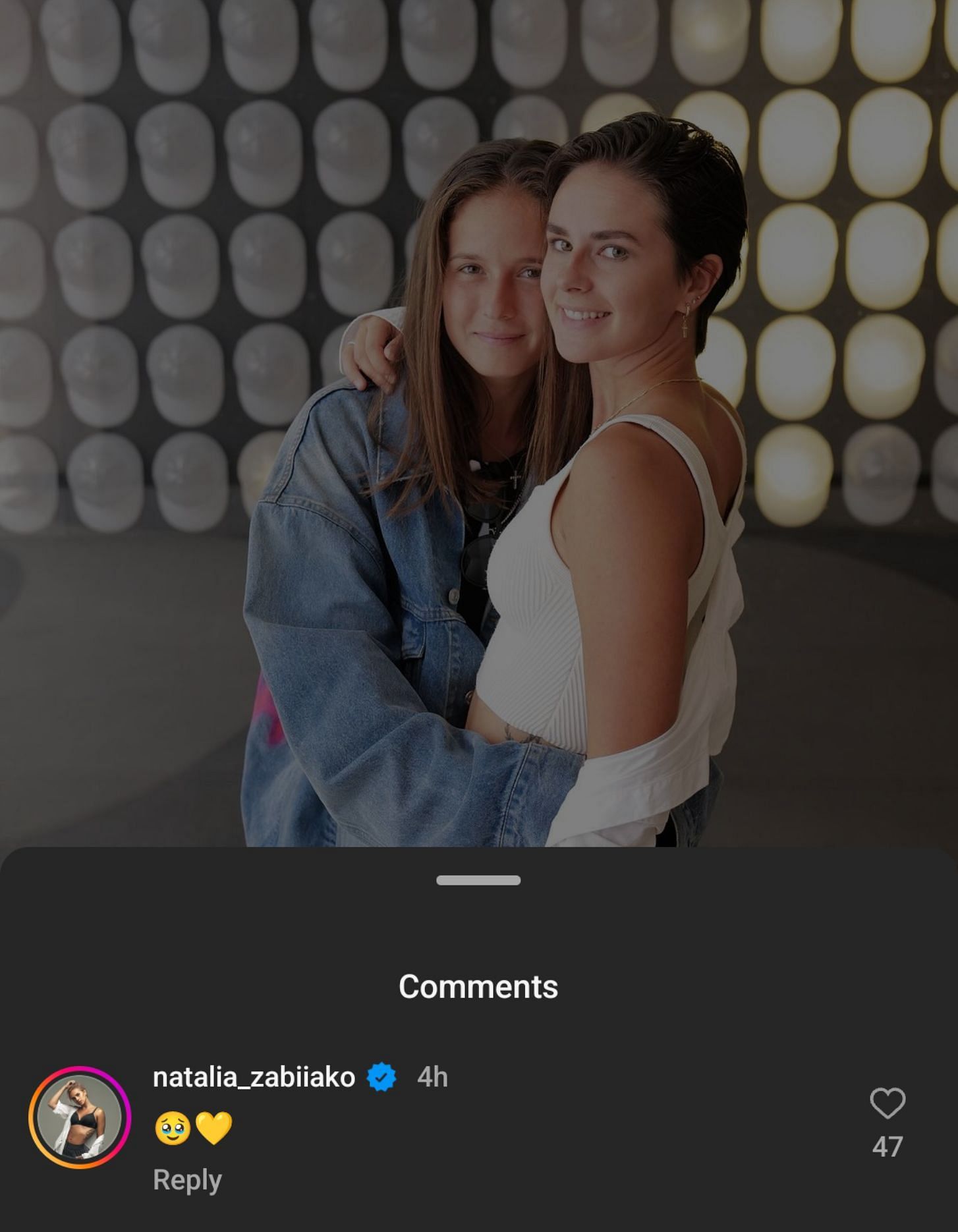 Natalia Zabiiako&#039;s comment on Instagram