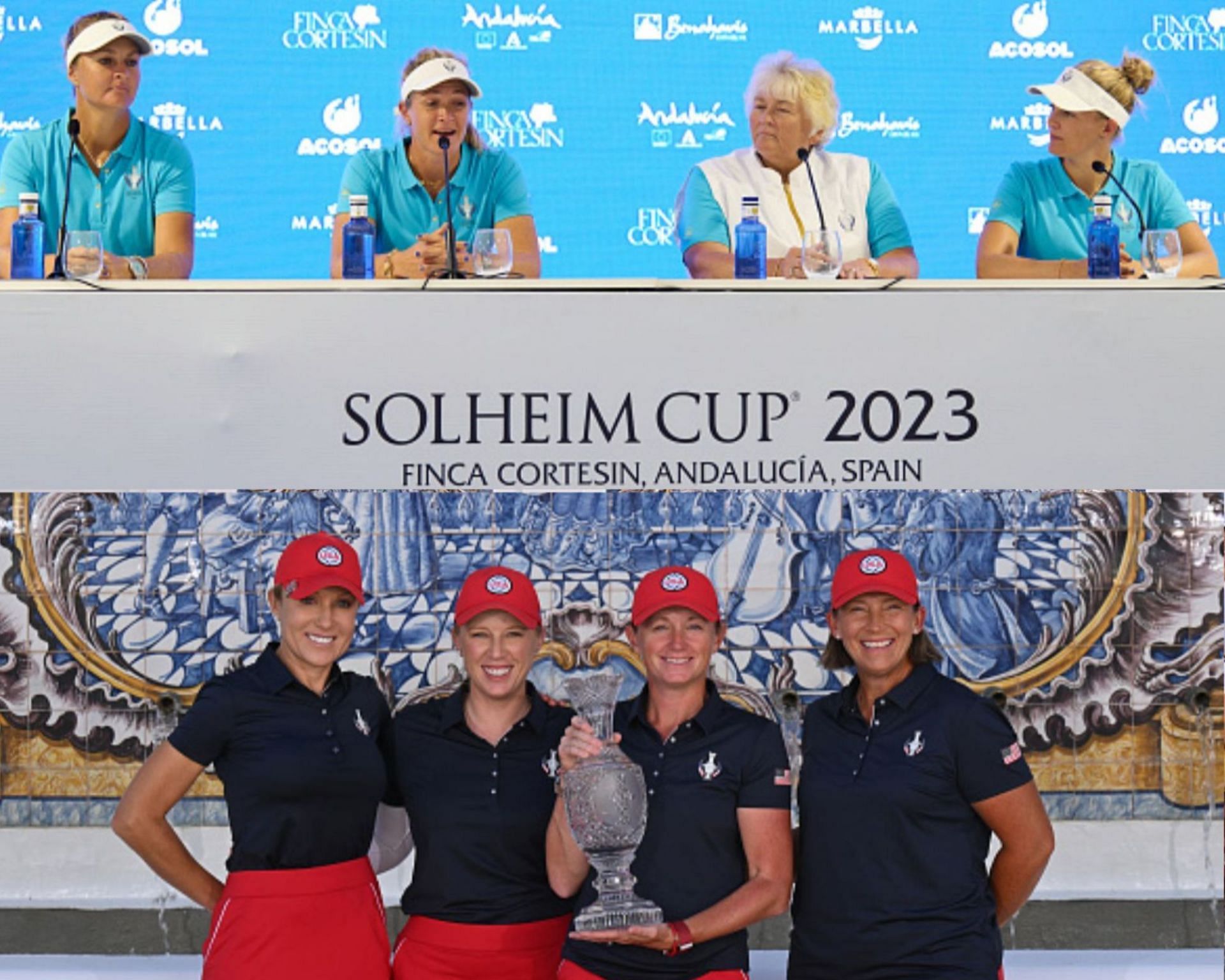 Captains and vice-captains of the European (above) and American (below) teams for the 2023 Solheim Cup (Image via Getty).