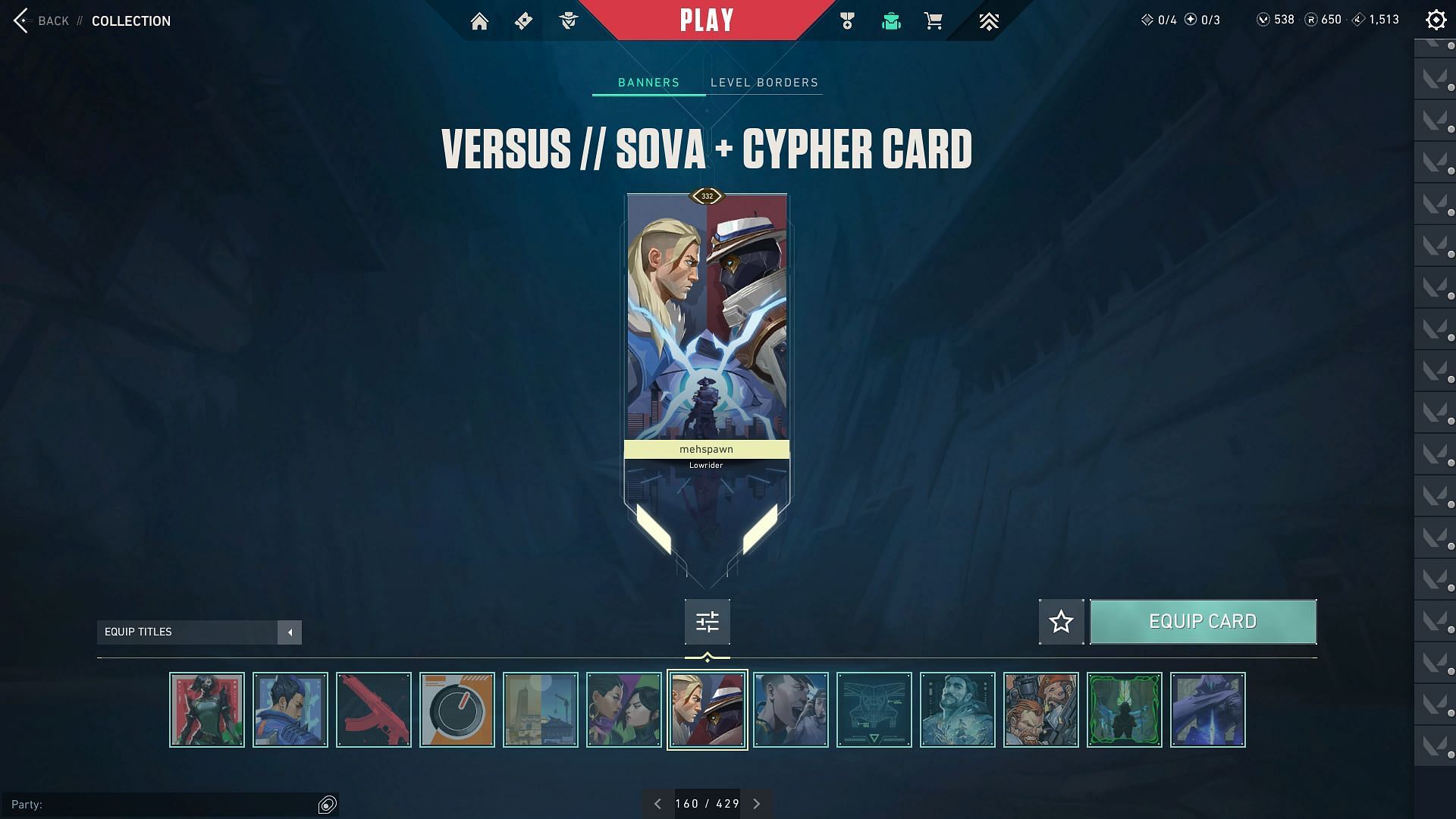The VERSUS Sova+Cypher Player Card (Image via Riot Games)