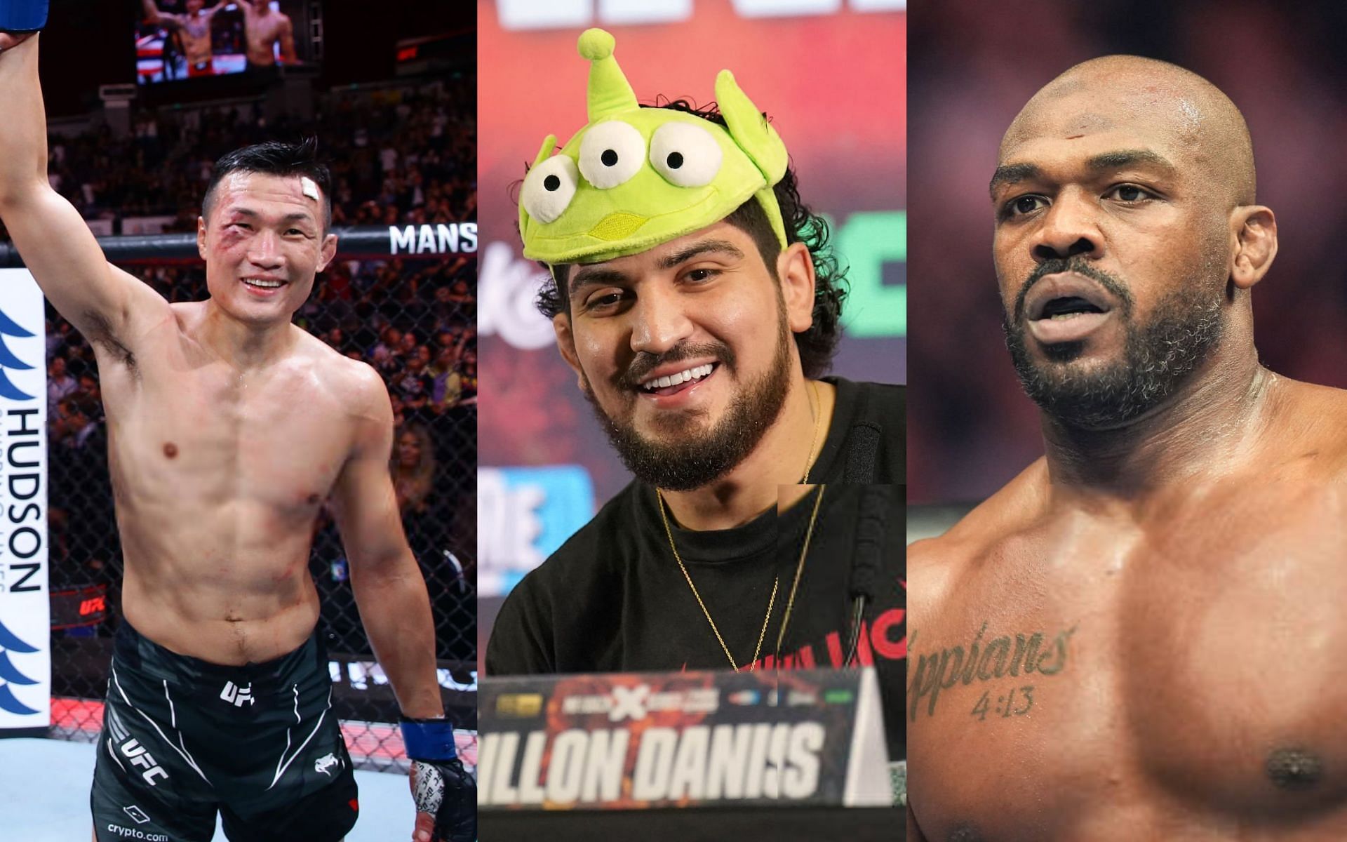 The Korean Zombie (left), Dillon Danis (middle) and Jon Jones (right) [Images Courtesy: @GettyImages]