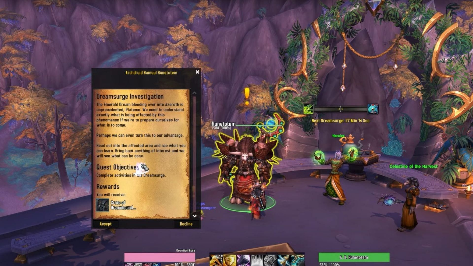 Dreamsurge Investigation Quest in WoW (Image via Blizzard)