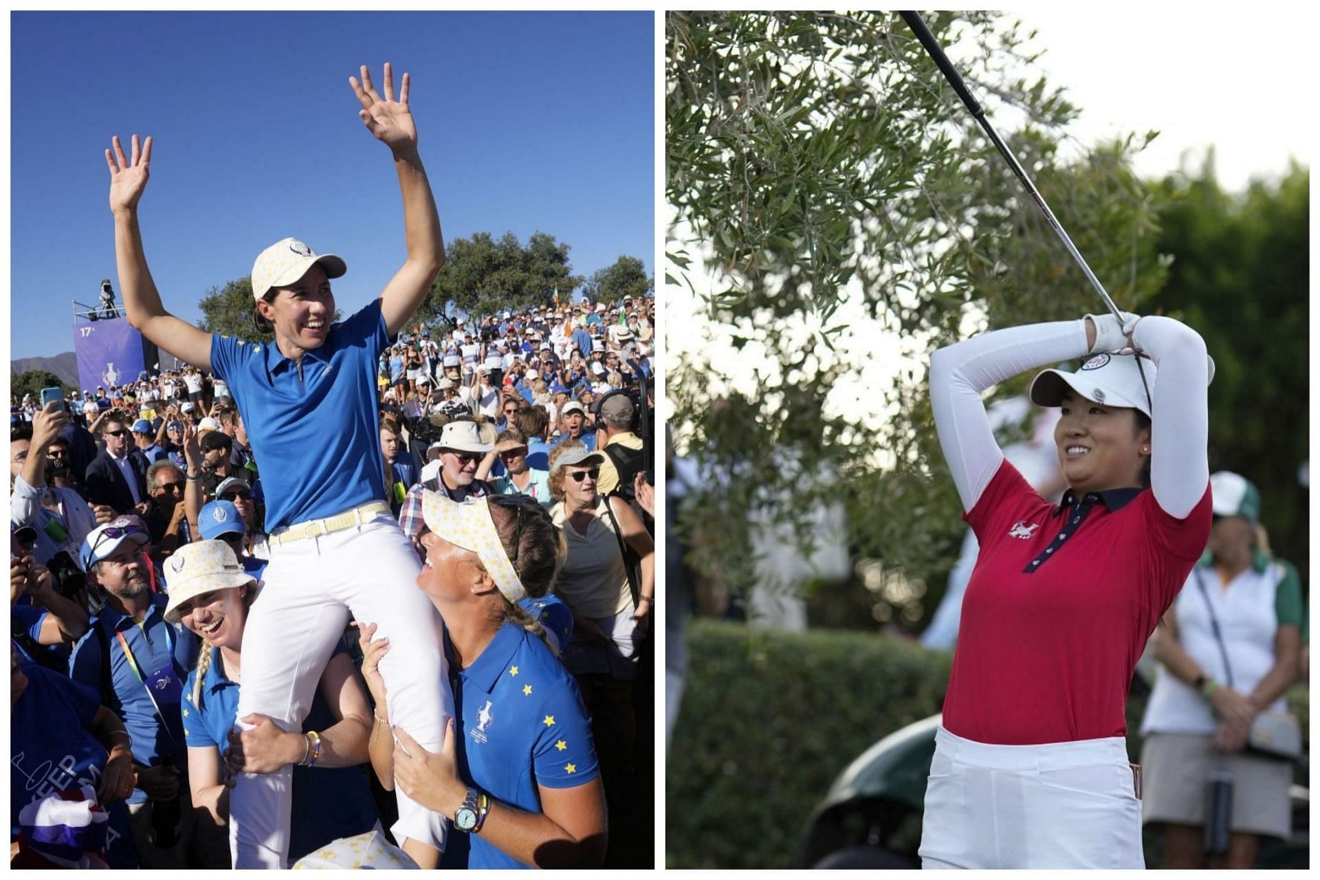 While Ciganda had a dream run at the 2023 Solheim Cup, Rose Zhang struggled throughout the week(Images via Getty)