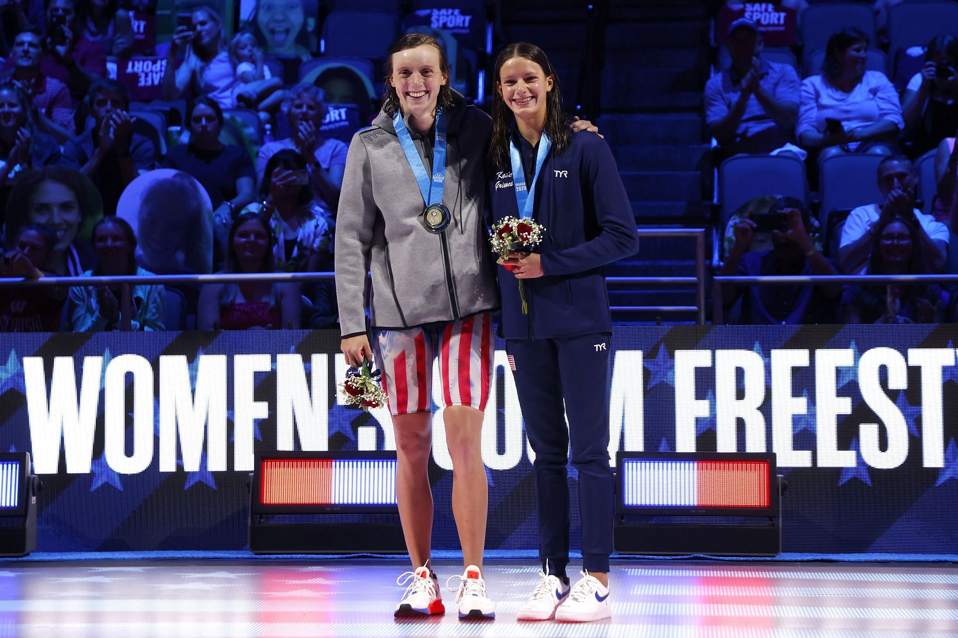 Katie Ledecky and Katie Grimes at 2021 U.S. Olympic Trials - Swimming - Day 7